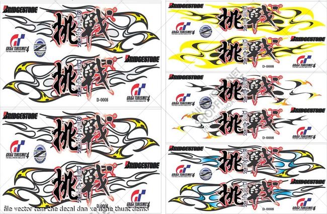file vector tem che decal dan xe nghe thuat 
